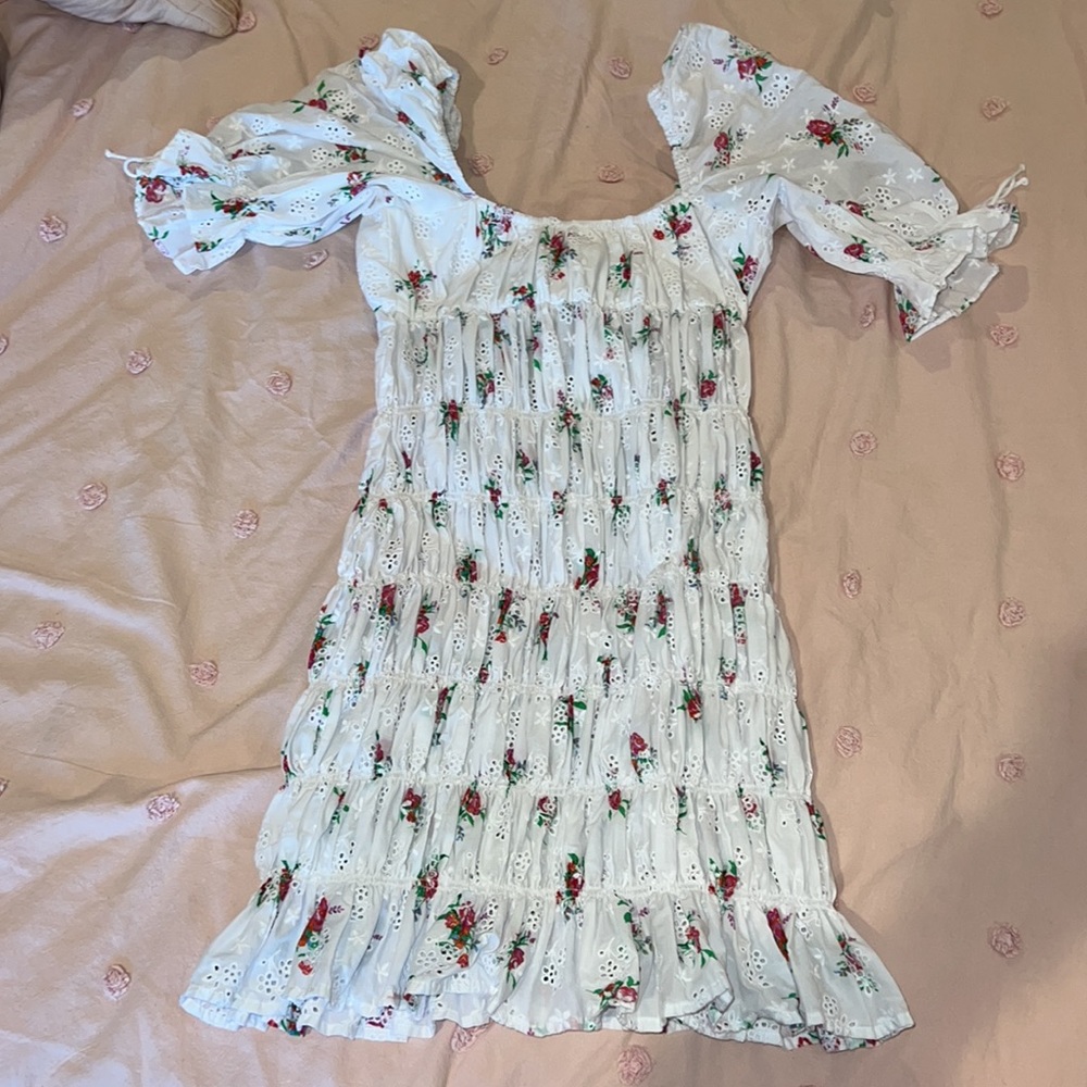 For Love & Lemons Tarte Eyelet Smocked Dress - Picture 7 of 8
